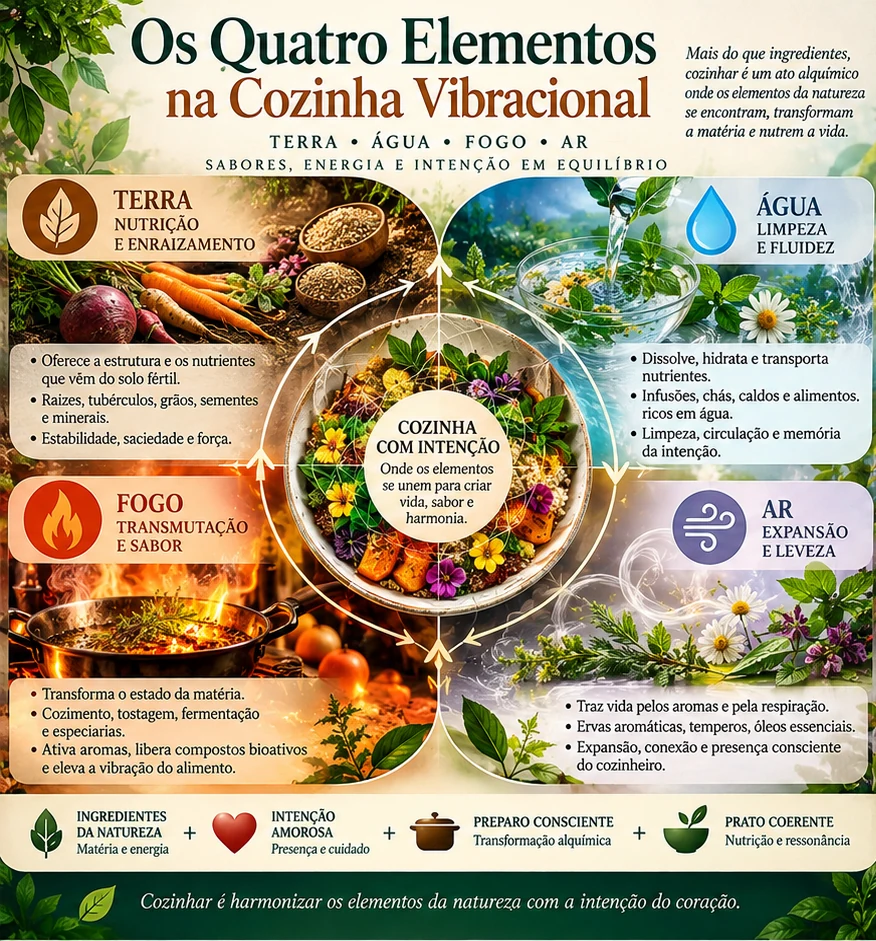Infográfico: Quatro elementos na cozinha