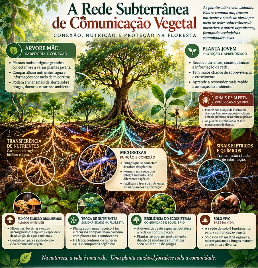 Infográfico: Rede subterrânea das plantas