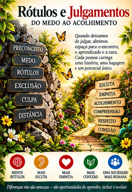 Infográfico: Rótulos e julgamentos, do medo ao acolhimento