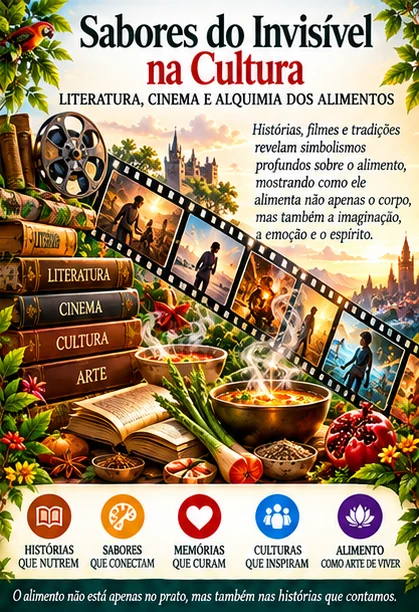 Infográfico: Sabores do invisível na cultura, literatura, cinema e alquimia dos alimentos