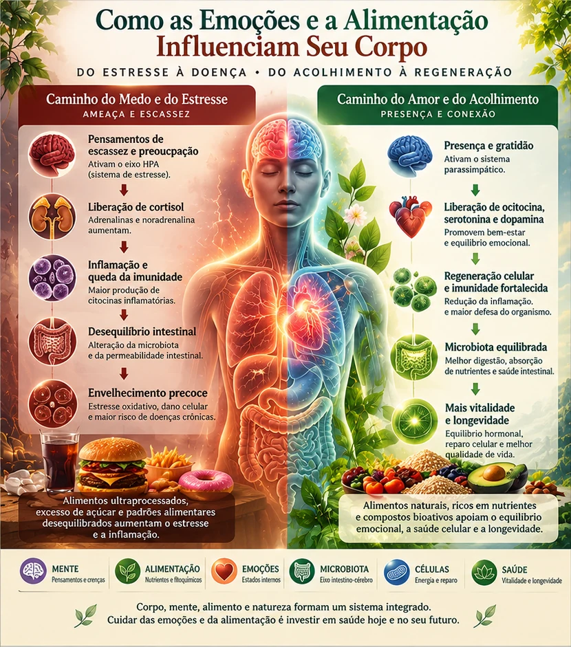 Infográfico: Emoções, alimentação e saúde integral