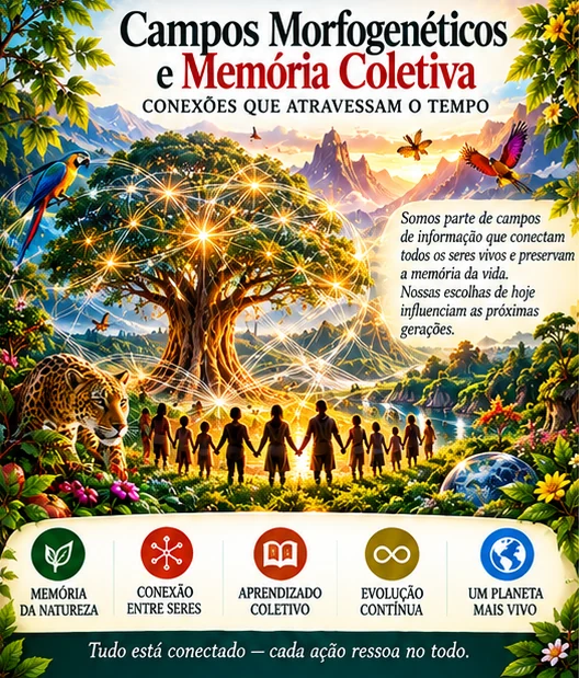 Infográfico: Campos morfogenéticos e memória coletiva
