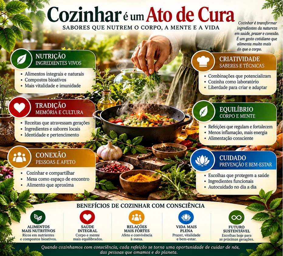 Infográfico: Cozinhar é um ato de cura