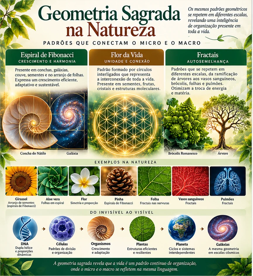 Infográfico: Geometria sagrada na natureza