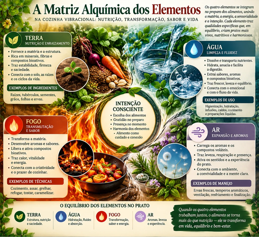 Infográfico: Matriz alquímica dos elementos na cozinha